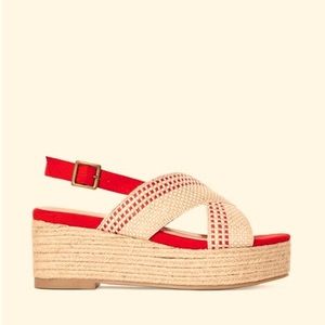 AURA platform Espadrille wedge, size 6